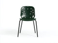 Poltrona traforata 52x50x81 cm - verde scuro - scocca sagomata con gambe in metallo