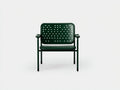 Poltrona con braccioli 58x56x79 cm - verde scuro - struttura traforata in metallo e plastica