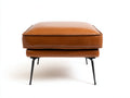 Pedale rettangolare effetto pelle 72x58x46 cm - marrone e nero - con gambe in metallo