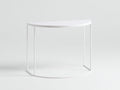 Console semicircolare 110x35x78 cm - bianco - piano laccato e struttura metallica per soggiorno