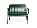 Poltrona larga in acciaio perforato 78×73×79 cm – verde bosco – schienale a fessure orizzontali per camera da letto