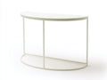Console a mezzaluna 105x32x76 cm - bianco avorio - struttura sottile in metallo per soggiorno