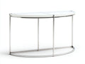 Console semicircolare 120x40x78 cm - piano bianco e metallo argentato - profilo leggero per soggiorno